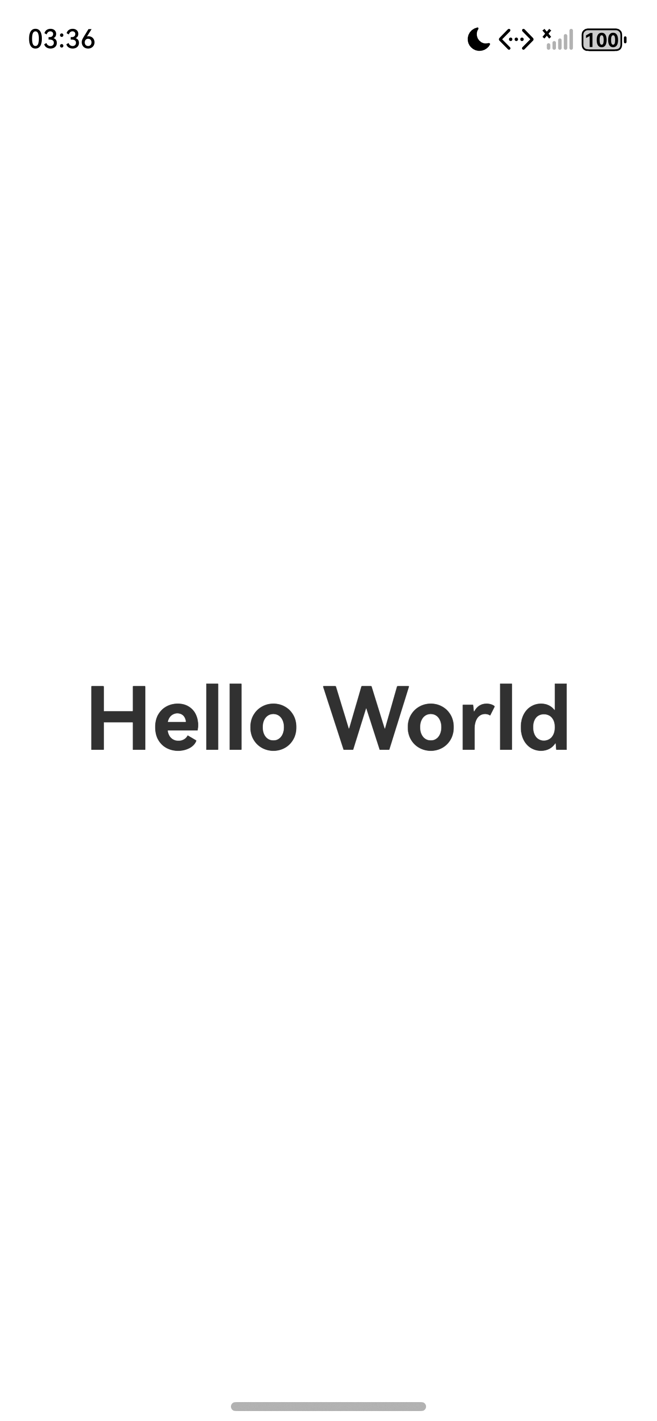 初始运行效果：直接显示 Hello World
