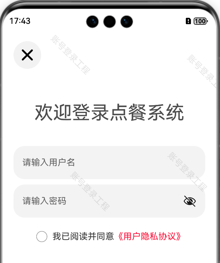 登录页协议区域效果