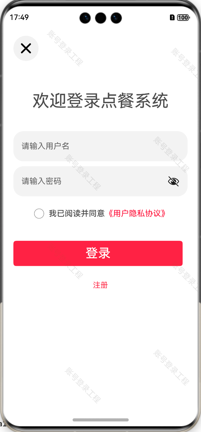 完整登录页 UI 效果占位