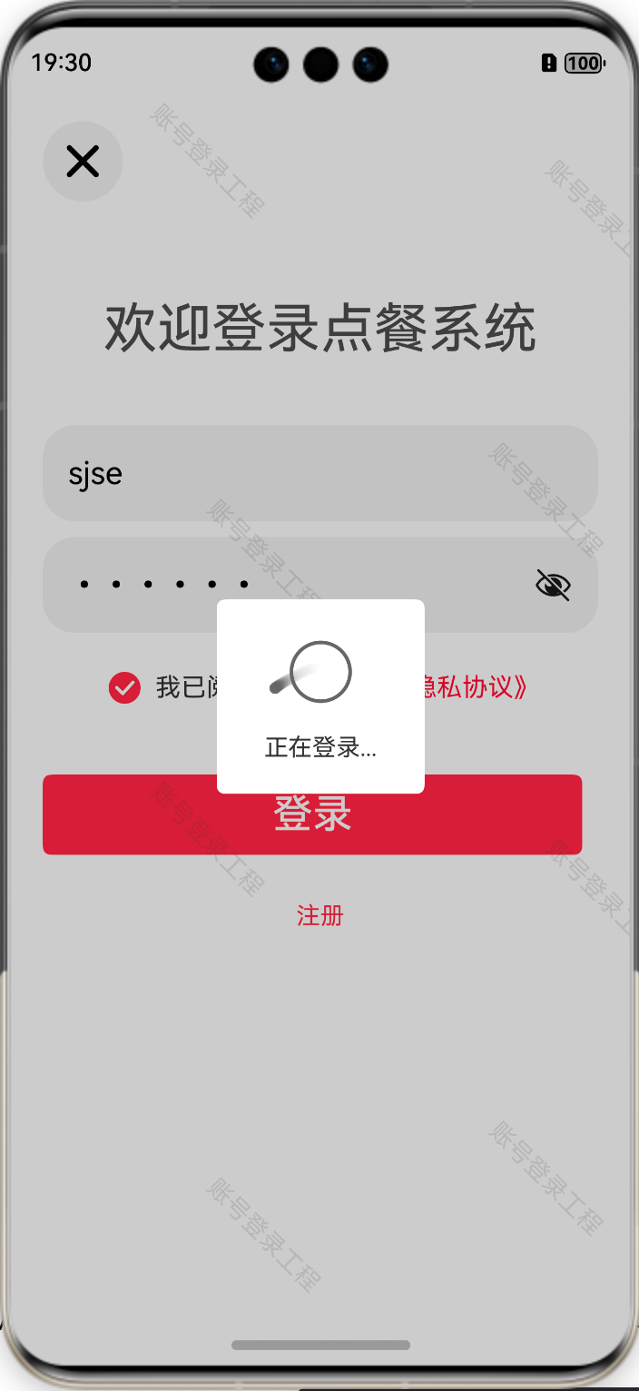 登录 Loading 弹窗效果